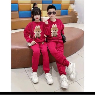 BỘ NỈ DA CÁ LABUBU DỘI KHĂN KHÔNG CHỌN MÀU SIZE 6-18KG