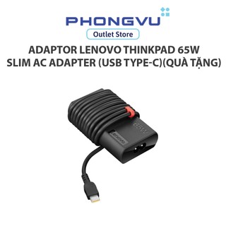 Adaptor laptop chính hãng Lenovo ThinkPad 65W Slim AC Adapter (USB Type-C) - EU/INA/VIE/ROK (4X20V24678) (Quà tặng)