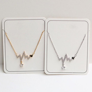 [🔥XƯỞNG SALE 9K 🔥] Vòng Cổ Dây Chuyền Mạ Vàng/Bạc Nhịp Tim Đính Đá Lấp Lánh Xinh Xắn, Nhẹ Nhàng