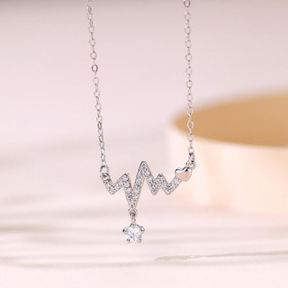 [🔥XƯỞNG SALE 9K 🔥] Vòng Cổ Dây Chuyền Mạ Vàng/Bạc Nhịp Tim Đính Đá Lấp Lánh Xinh Xắn, Nhẹ Nhàng