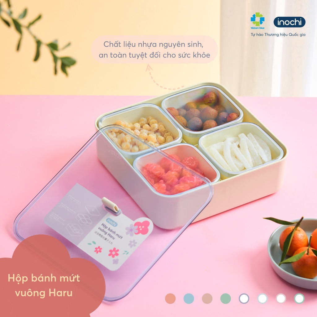 Hộp mứt đựng bánh kẹo Tết Inochi đa dạng mẫu loại tròn, vuông và hoa xinh xắn