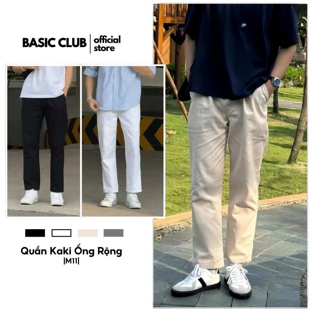 (COMBO 2 QUẦN KAKI) Quần Kaki Ống Rộng Nam Form Baggy Vải Kaki Cotton Mềm Thoáng Mát M11