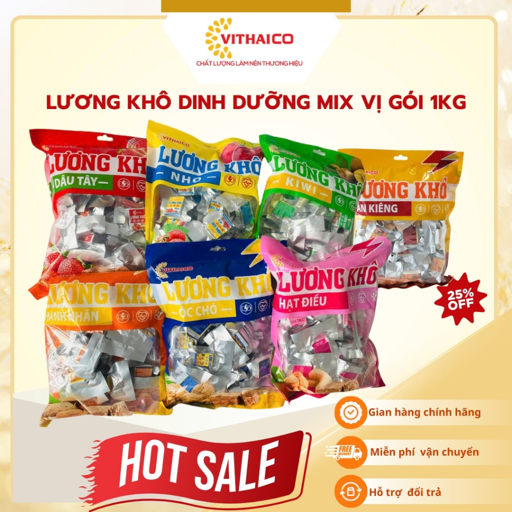 [Gói 1kg] Lương khô mini mix vị Vithaico bổ sung năng lượng hằng ngày ...