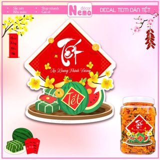 Tem Dán Tết 2026, Tem Tết Chúc Mừng Năm Mới, Decal Tết Decor Hộp Quà, Giỏ Quà, Hộp Bánh, Kẹo, Mứt Ngày Tết, Chống Nước.