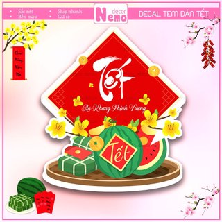 Tem Dán Tết 2026, Tem Tết Chúc Mừng Năm Mới, Decal Tết Decor Hộp Quà, Giỏ Quà, Hộp Bánh, Kẹo, Mứt Ngày Tết, Chống Nước.