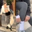 Quần legging len tăm co giãn màu trơn ghi xám đen dáng ôm body thon gọn chân QLG001 - Tiktik
