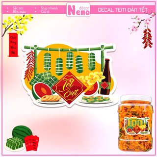 Tem Dán Tết 2026, Tem Tết Chúc Mừng Năm Mới, Decal Tết Việt Decor Hộp Quà, Giỏ Quà, Hộp Bánh, Kẹo, Mứt, Chống Nước.