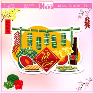 Tem Dán Tết 2026, Tem Tết Chúc Mừng Năm Mới, Decal Tết Việt Decor Hộp Quà, Giỏ Quà, Hộp Bánh, Kẹo, Mứt, Chống Nước.