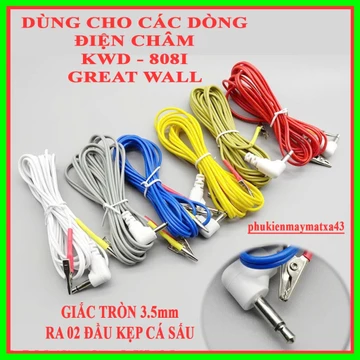 Phụ kiện máy điện châm giắc kim loại đầu tròn 3.5mm, dây máy KWD 808I , KWD 808 , dây điện châm...
