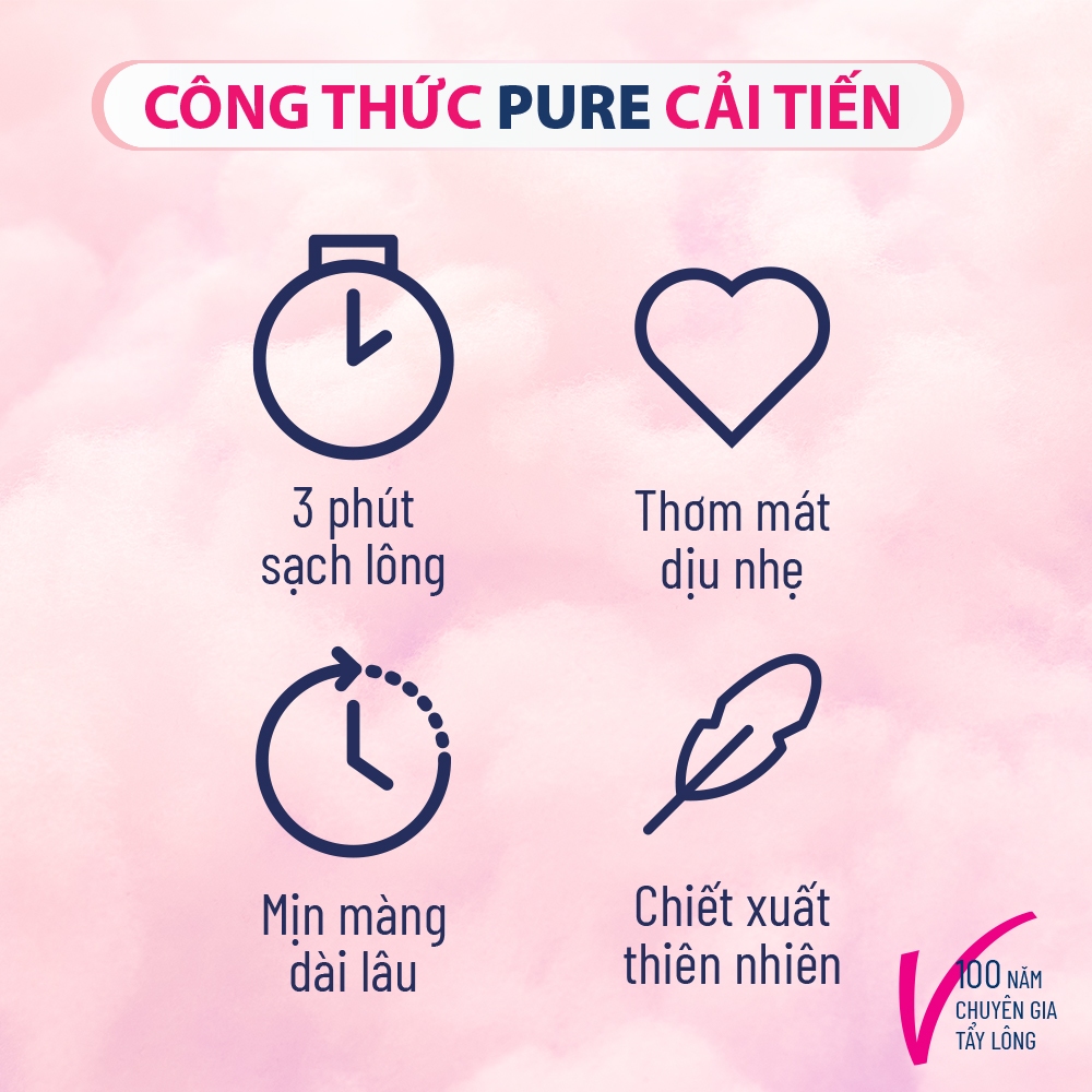 Ảnh Combo 2 Kem tẩy lông Veet Pure cho da thường 50g, công thức cải tiến 1