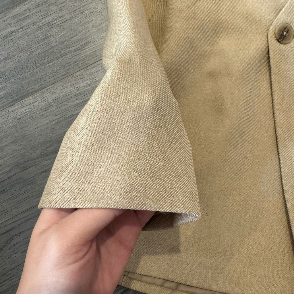 Blazer không cổ Chililuu áo blazer vạt tròn form chiết eo xòe dưới phong cách sang chảnh Hàn Quốc