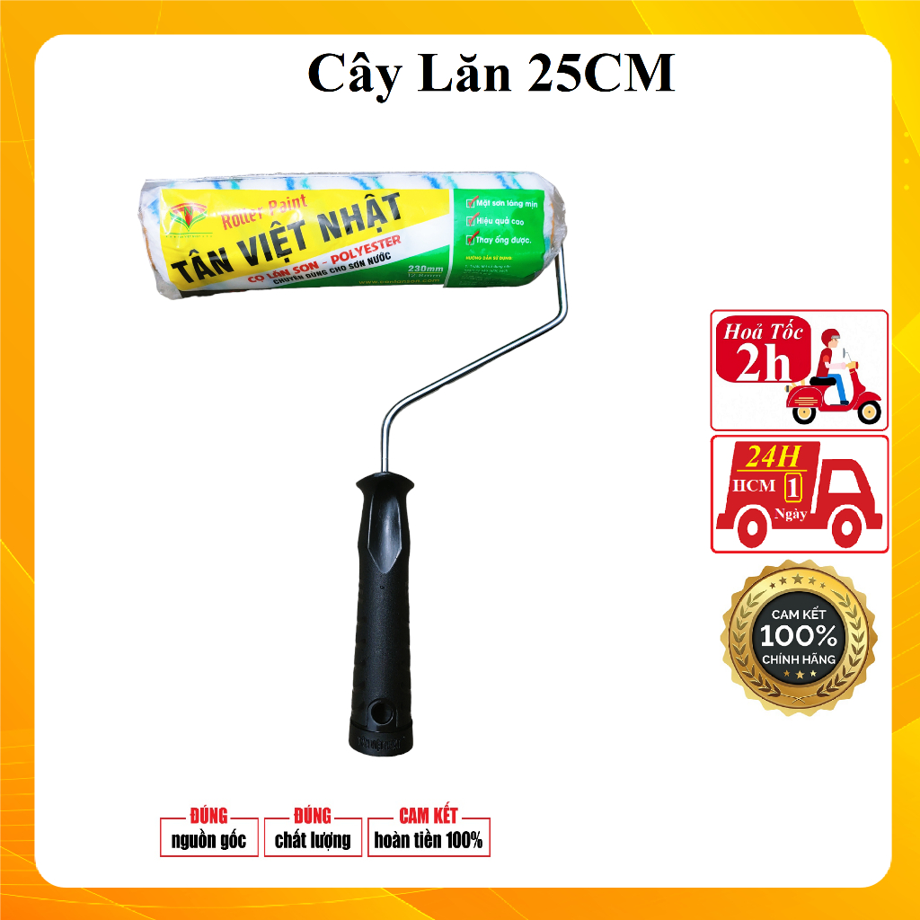 Cây lăn tốt kích thước 25cm sơn nước, con lăn sơn dầu, rulo lăn keo ...