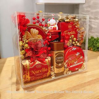 [HỎA TỐC 2H] Set quà Tết vali trong suốt tone đỏ siêu cưng
