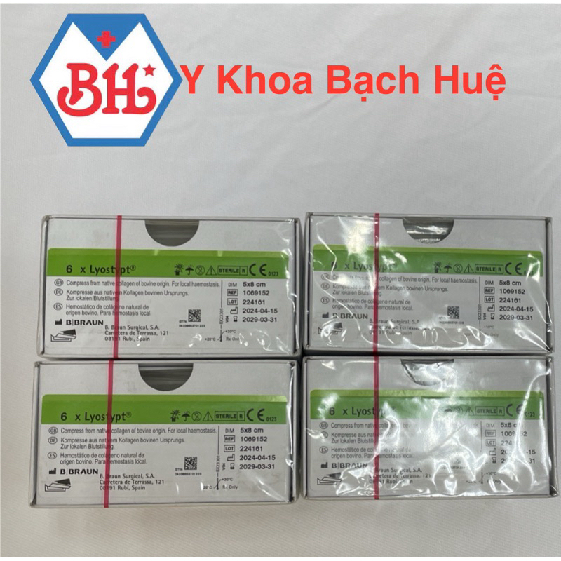 Bông cầm máu Lyostypt Braun 5x8cm -1069152 (HỘP 6 MIẾNG)