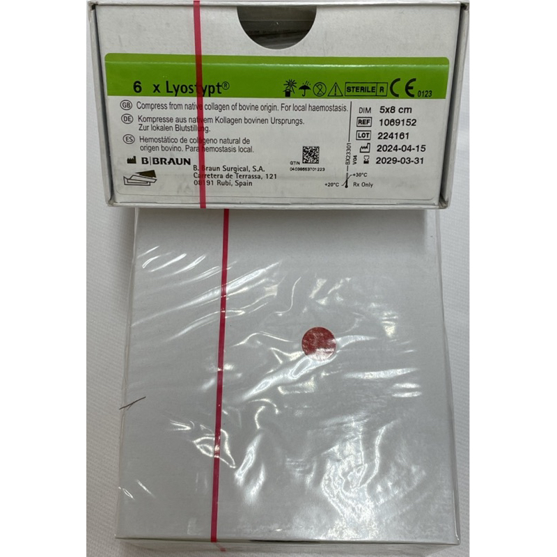 Bông cầm máu Lyostypt Braun 5x8cm -1069152 (HỘP 6 MIẾNG)