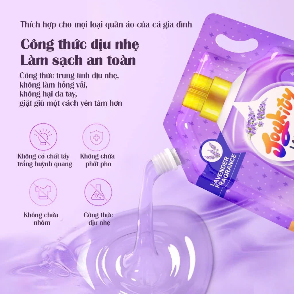 Ảnh Nước Giặt Joykity Hương Lavender túi 2L Dịu Nhẹ An Toàn Cho Da Lưu Hương 24 Tiếng 3