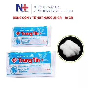 Bông Gòn Y Tế Sơ Cứu Vết Thương Loại 25gr 50gr, Bông Thấm Nước Y Tế Chăm Sóc Vết Thương Vết Bỏng