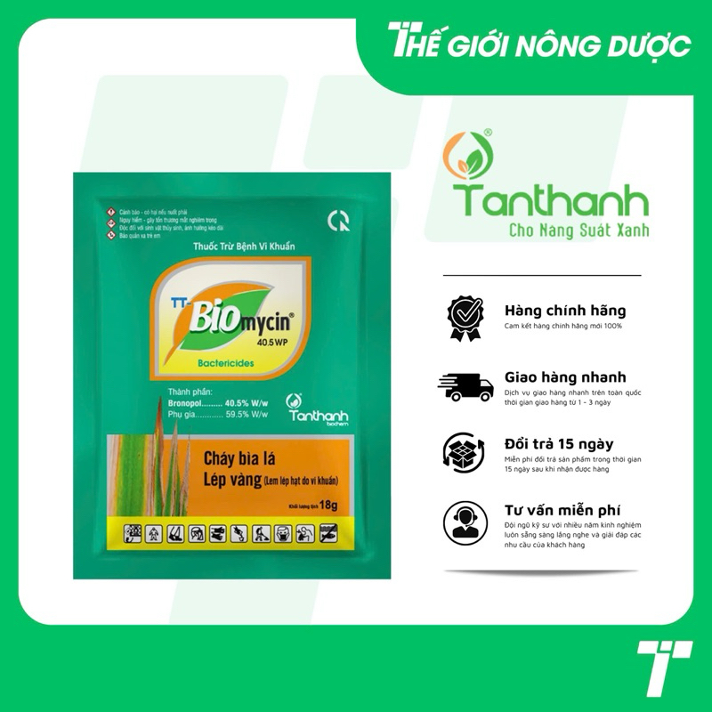BIOMYCIN 40.5WP (Gói 18g) - Phòng trừ vi khuẩn, lép vàng của Tân Thành ...