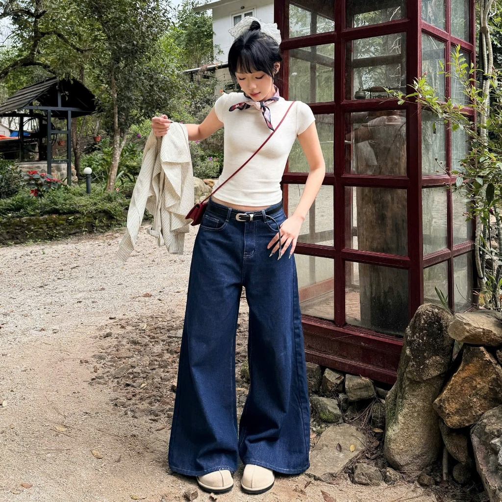Calem.Club - Quần Jeans Ống Rộng Ver 2 WIDE LEG tôn dáng cạp cao form unisex nam nữ quần jean nữ | BigBuy360 - bigbuy360.vn