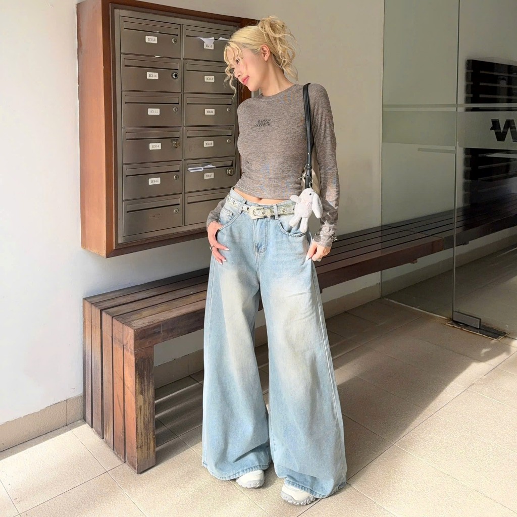 Calem.Club - Quần Jeans Ống Rộng Ver 2 WIDE LEG tôn dáng cạp cao form unisex nam nữ quần jean nữ | BigBuy360 - bigbuy360.vn