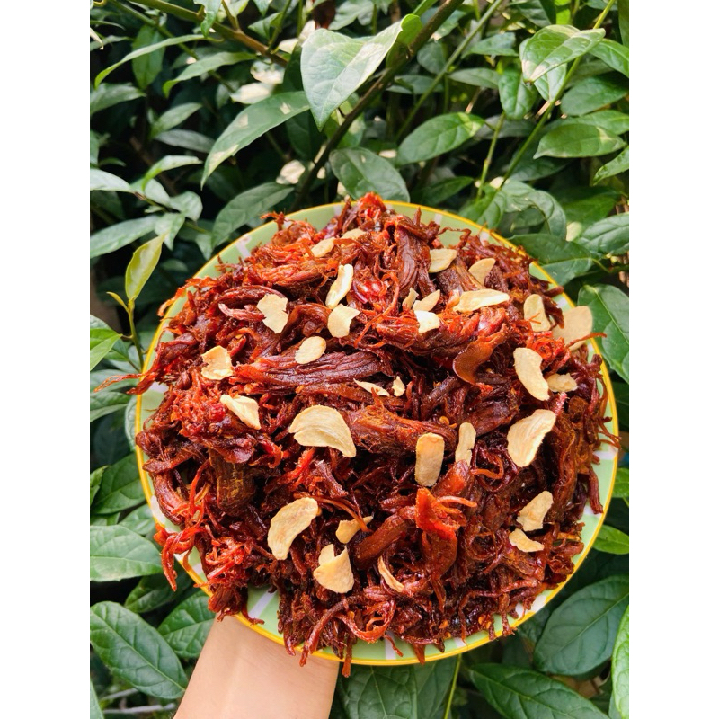 Bịch 200gr Thịt Gà Sấy Khô Cháy Tỏi (Hương Vị Heo) - Thơm Ngon Đậm Đà - Đã Đạt Chuẩn ATVSTP