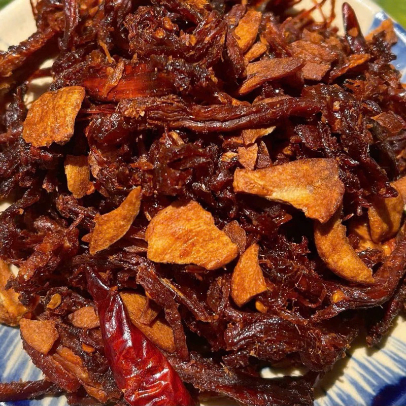 Bịch 200gr Thịt Gà Sấy Khô Cháy Tỏi (Hương Vị Heo) - Thơm Ngon Đậm Đà - Đã Đạt Chuẩn ATVSTP