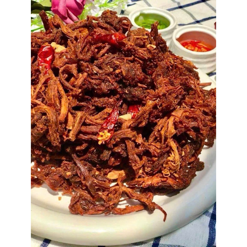 Bịch 200gr Thịt Gà Sấy Khô Cháy Tỏi (Hương Vị Heo) - Thơm Ngon Đậm Đà - Đã Đạt Chuẩn ATVSTP