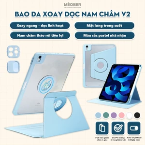 Bao da iPad ốp xoay Dọc 360 v2, tháo rời nam châm cho iPad Pro 11, Air 5 6 7 Gen 8 9 10 11, Pro M4 by MèoBer