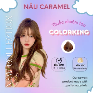 Thuốc nhuộm tóc màu NÂU CARAMEL, thuốc nhuộm tóc không cần tẩy, kem nhuộm tóc tại nhà tiện lợi COLORKING