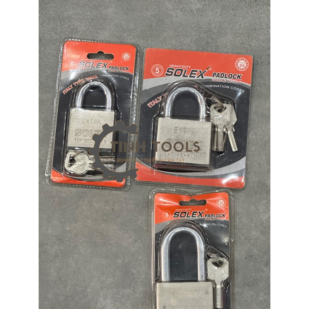 Ổ Khoá Solex càng ngắn, dài và chống cắt 50mm 60mm | Chìa muỗng