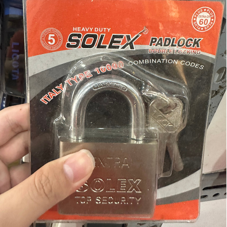 Ổ Khoá Solex càng ngắn, dài và chống cắt 50mm 60mm | Chìa muỗng