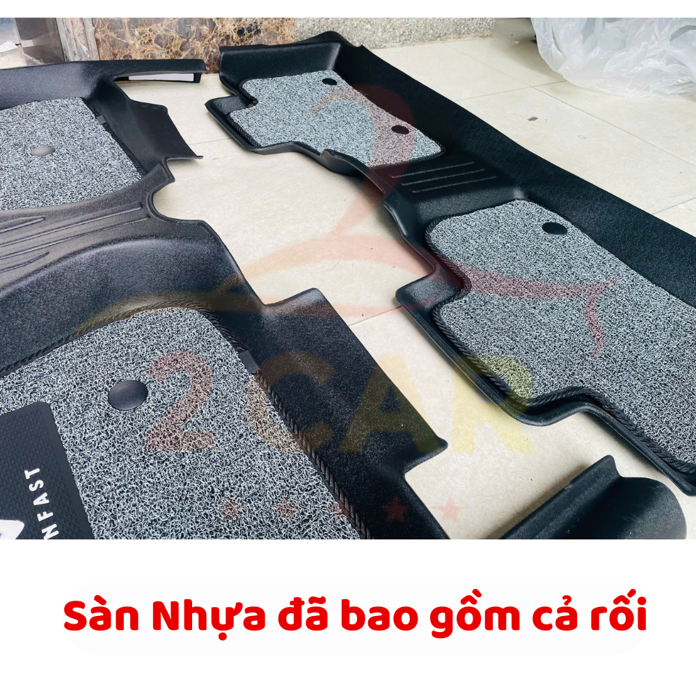 Thảm lót sàn NHỰA 5D kèm rối sẵn xe VINFAST VF6 Hàng Nhựa đúc nguyên khối TPE siêu đẹp, siêu bền, không thấm nước,