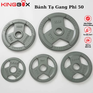 Bánh Tạ Đĩa Gang Phủ Sơn Sấy Phi 50mm - 2.5KG - 5KG Và 10KG / 1 Bánh - Kingbox ( Hàng Nhập Khẩu)