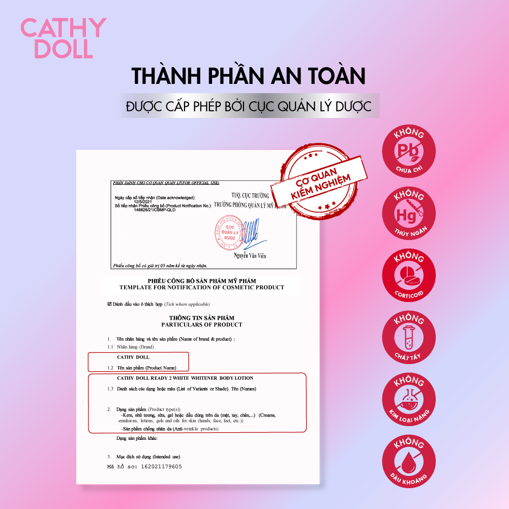 Ảnh Sữa Dưỡng Thể Sáng Da Cathy Doll Ready 2 White Whitener Body Lotion 150ml 2