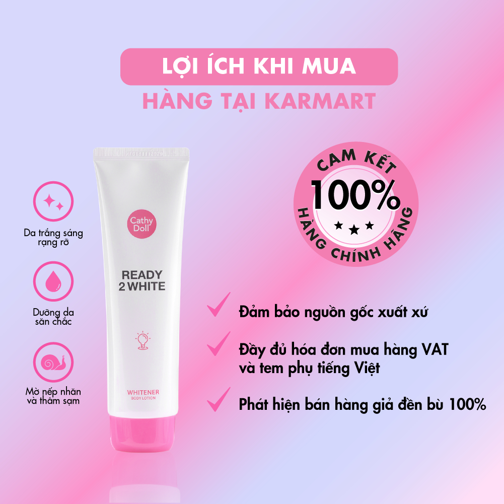 Ảnh Sữa Dưỡng Thể Sáng Da Cathy Doll Ready 2 White Whitener Body Lotion 150ml 3