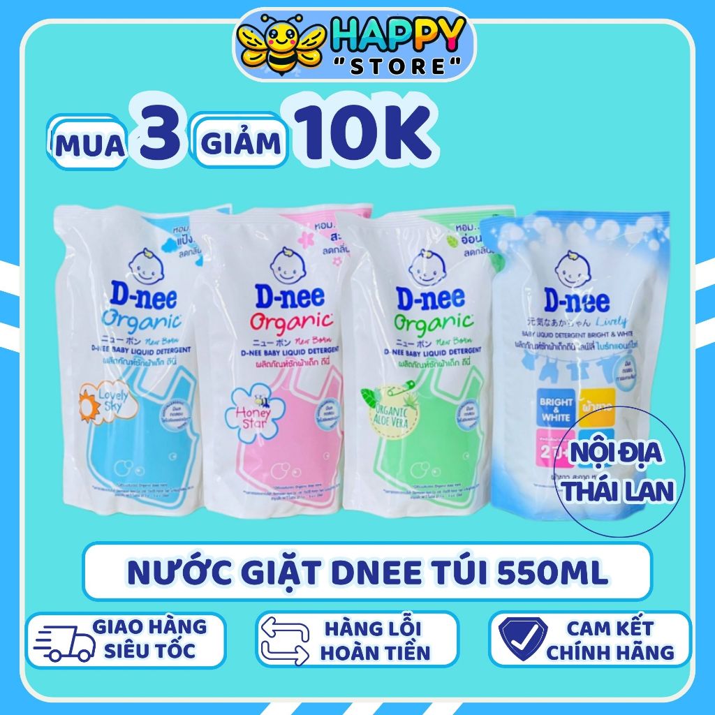 Nước giặt Dnee túi 550ml Thái Lan chính hãng , giặt xả an toàn cho bé ...