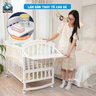 Nôi Cũi Gỗ Đa Năng Cho Bé Sơ Sinh Từ 0-36 Tháng Tuổi, Chất Liệu Gỗ Thông Tự Nhiên, An Toàn Cho Bé - CG03