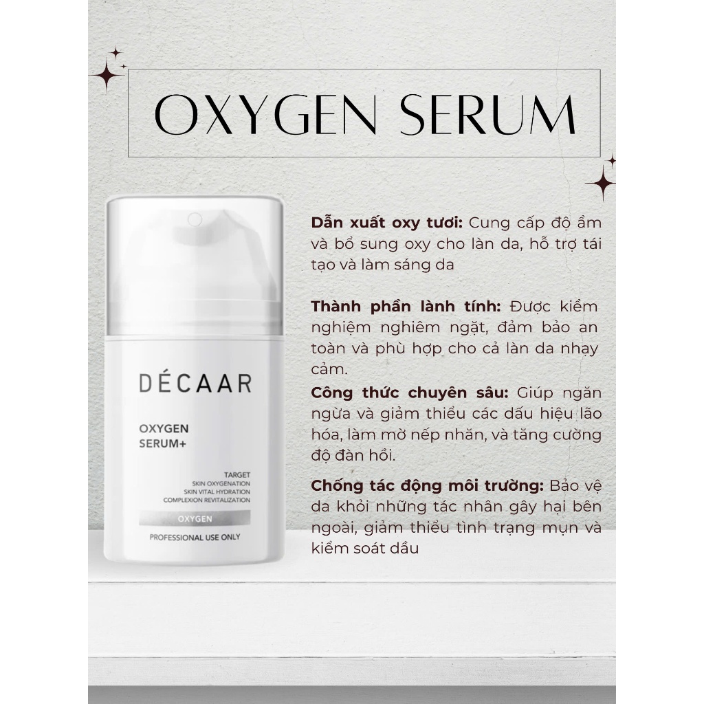 Serum phục hồi da cao cấp Décaar Oxygen Serum 50ml, 30ml