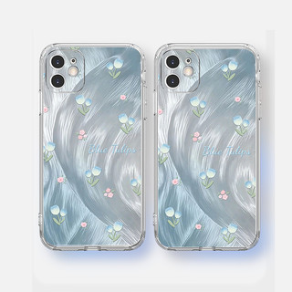 Ốp Lưng iPhone trong suốt hình hoa tulip lông vũ bạc iphone 17 air pro 16promax 16pro 16 11 15 14 12 xs max 8 plus u198