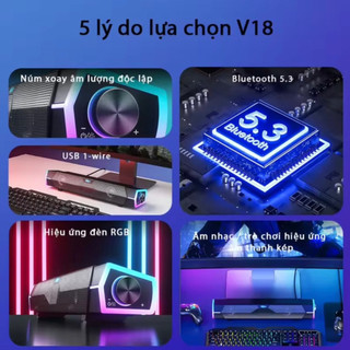 Loa Máy Tính Bluetooth LED RGB Niye V18 Tích Hợp Micro, Âm Thanh Vòm 360, Nghe Nhạc, Chơi Game