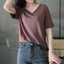 Áo thun ngắn tay mùa hè cổ chữ V dáng rộng áo sơ mi xếp lớp bên trong cho nàng (datthustore - MS61)