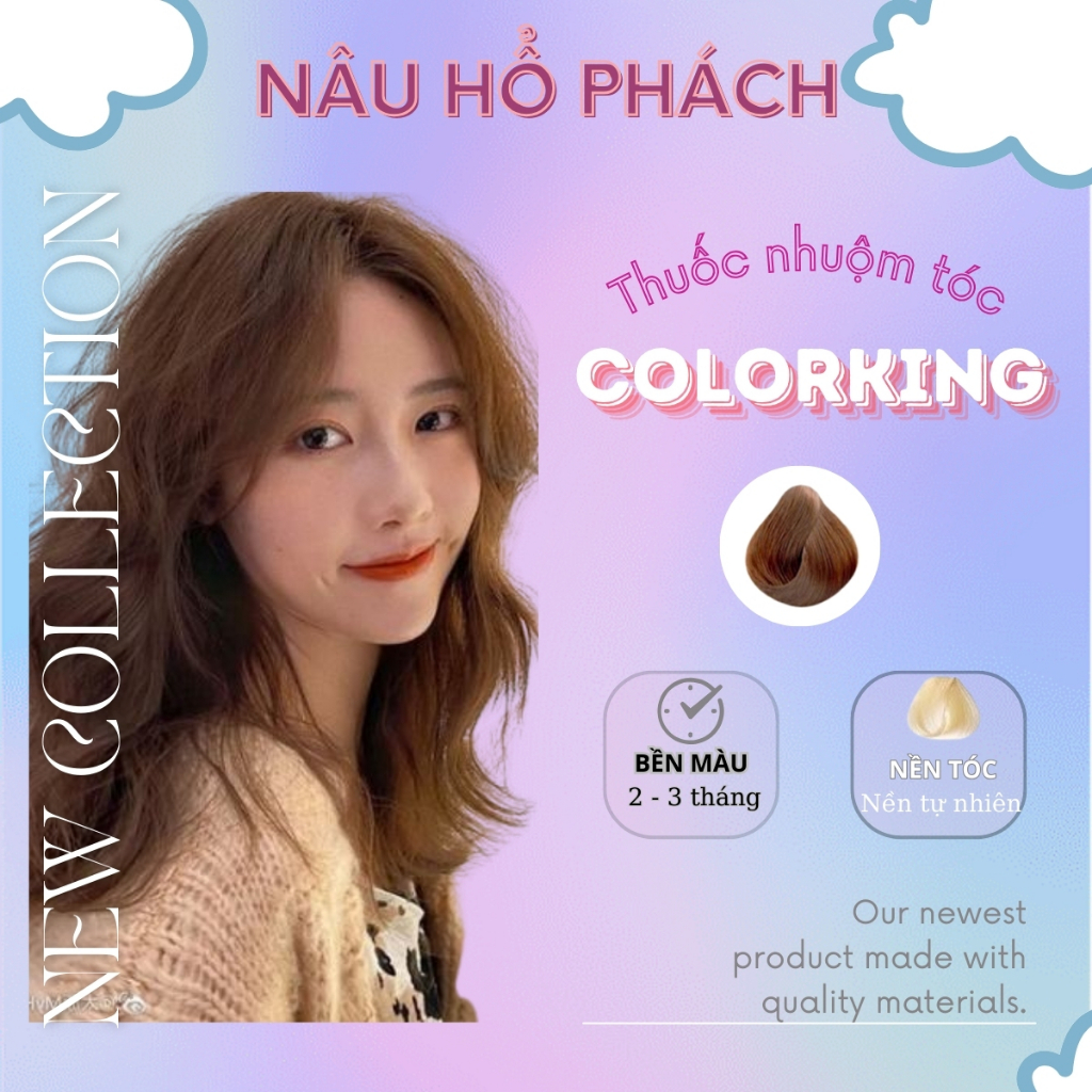 Thuốc nhuộm tóc màu NÂU HỔ PHÁCH, thuốc nhuộm tóc không cần tẩy, kem nhuộm tóc cao cấp tại nhà tiện lợi COLORKING