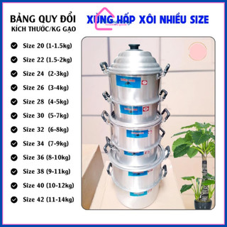 Chõ hấp xôi, đồ xôi nhôm Trường Thành đủ size 20, 22,24,26,28,30,32,34,36,38,40,42 - Phương Trang