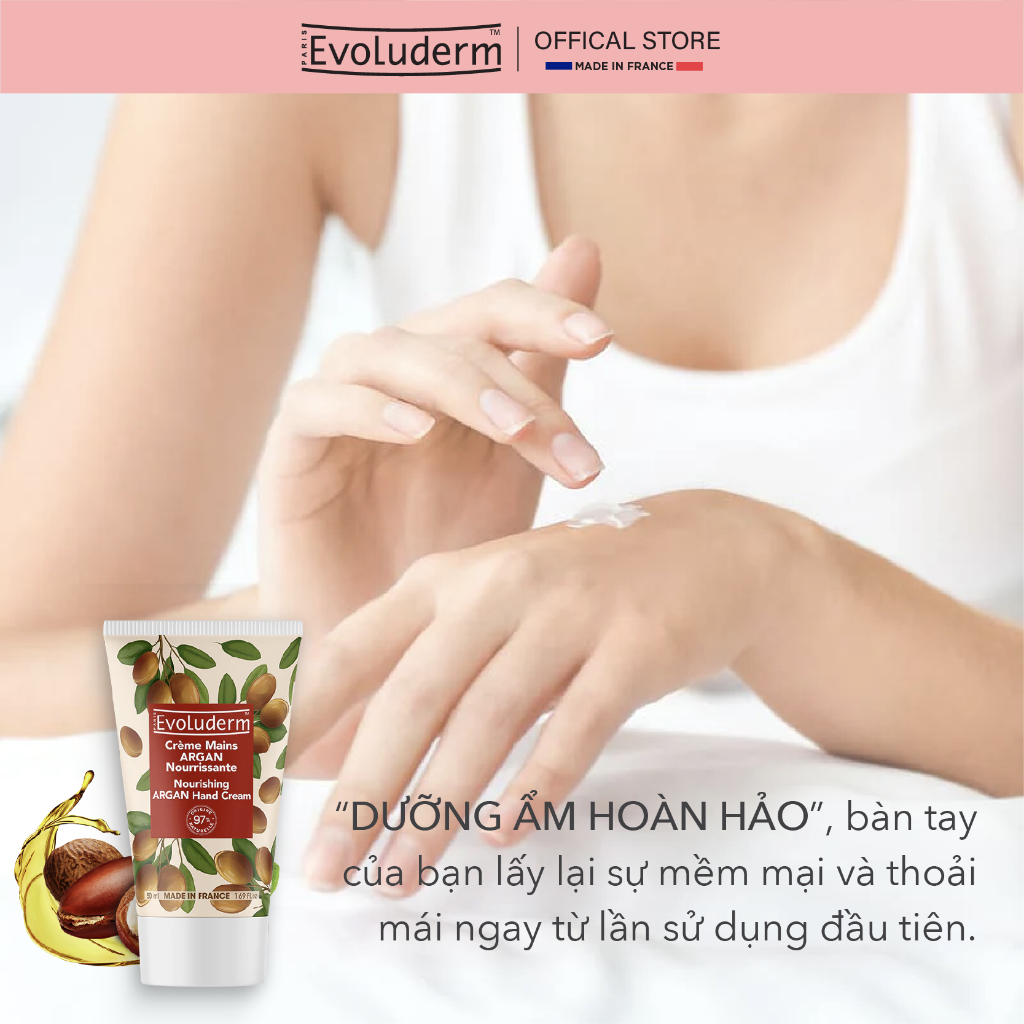 Kem Dưỡng Da Tay Evoluderm Dưỡng Ẩm Giảm Nếp Nhăn Chống Lão Hóa Cho Da Tay Mềm Mại Mịn Màng 50ml