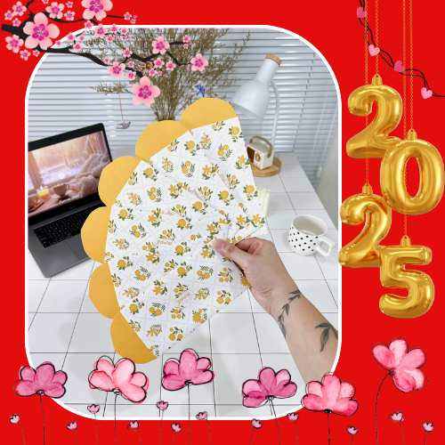 Bao lì xì tết 2025 Gác Xép hoa văn họa tiết vintage chất liệu Kraft Nhật nhập khẩu - Mã GX028