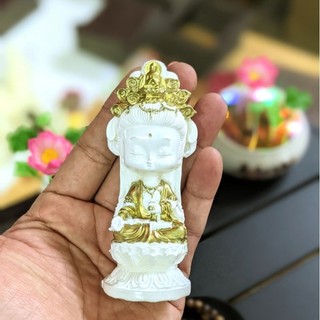 Thần Tài - Quan Âm chibi trọn bộ chân gỗ. Trang trí trưng bài bàn làm việc