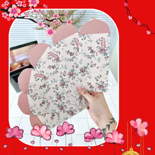 Bao lì xì cao cấp Gác xép họa tiết hoa văn vintage chất liệu Kraft nhật nhập khẩu Tết 2025 Nhật bản
