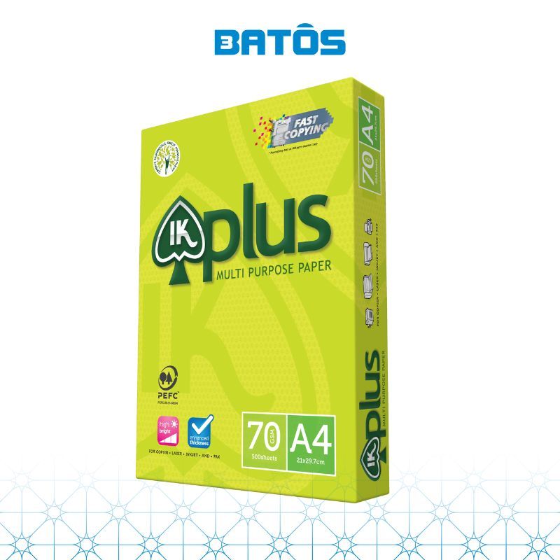 [Có VAT- 1 Ream] Giấy in A4 IK Plus 70gsm, 500 tờ/ Ream, nhập khẩu từ Indonesia.