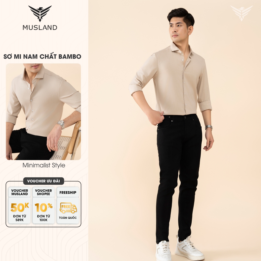 Áo Sơ Min Nam Musland Dài Tay, Chất Liệu Bamboo Thoáng Mát, Thoải Mái ...