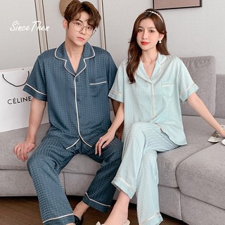 Đồ pijama đôi, pijama cặp đôi tay ngắn quần dài mặc nhà (Kèm thêm quần ngắn như ảnh) - Since Then